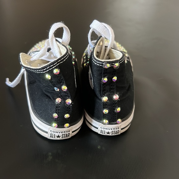 Converse: Custom blinged out Converse All Stars. High top. Kids size 9 - Picture 3 of 5